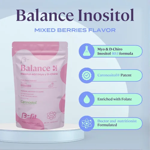 Miniatura 3 de B-fit B Inositol Balance - Inositol 40:1 Myo & D-Chiro - Apoya el equilibrio hormonal y la salud ovárica - Suplemento alimenticio en polvo - Sabor a