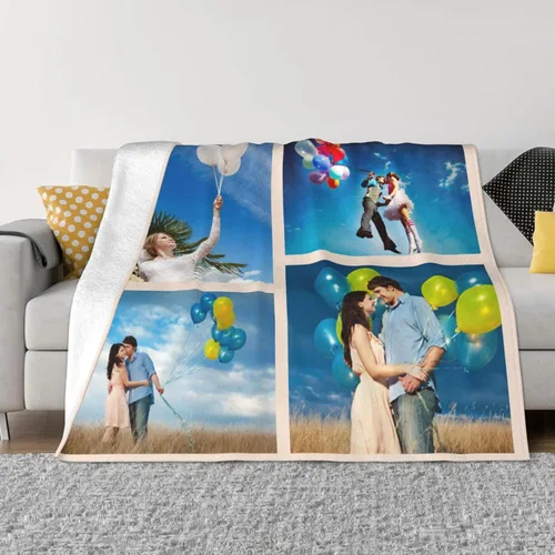 Miniatura 24 de Manta personalizada con foto, mantas de pollo personalizadas para niña, regalo de niño, manta familiar personalizada de franela polar con foto