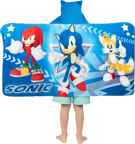 Miniatura 3 de Sonic The Hedgehog, Anime, Toalla Envolvente con Capucha de Algodón Terry Suave para Baño/Piscina/Playa, 24 x 50 pulgadas, Por Franco Kids Multicolor