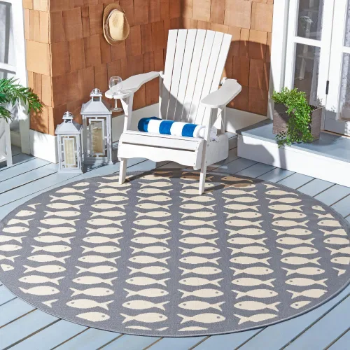 Miniatura 12 de SAFAVIEH Alfombra lavable para exteriores, colección Patio de 2.3 x 6.7 pies, color negro y beige, no desprende pelusa y fácil limpieza, ideal