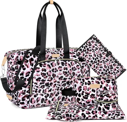 Miniatura 14 de ITIEZY Bolsa de pañales tipo tote para bebé - Bolsa grande para mamá con cambiador portátil, estuche para chupete, bolsas de hospital, bolsa