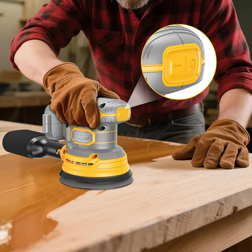 Miniatura 7 de Lijadora orbital inalámbrica compatible con Dewalt 20V 60V, lijadora orbital eléctrica con sin escobillas 12000 RPM, 6 discos variables, lijadora