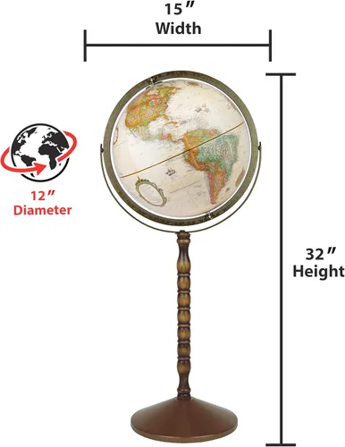 Miniatura 2 de Replogle Treasury - Globo geográfico convertible de 12 pulgadas para piso y escritorio (antiguo)