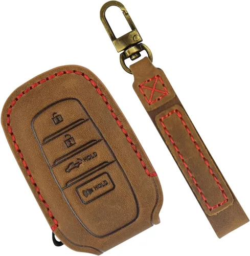 Miniatura 14 de Funda para Llavero para Accesorios Toyota Tundra 2022-2024 2025 2026, para Tacoma 2024 2025 2026 Cubierta de Llavero de Cuero, para Camry 2025 2026
