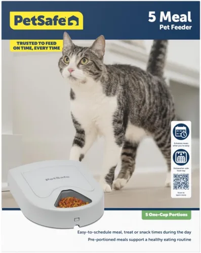Miniatura 6 de Alimentador automático para perros PetSafe, 5 comidas, capacidad de 40 oz, plástico, para alimentos secos, para múltiples mascotas