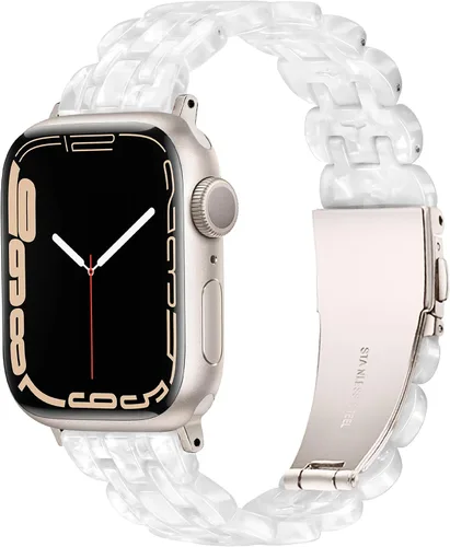 Compatible con Apple Watch Band de 1.614 in, 1.575 in, 1.496 in o 1.929 in, 1.772 in, 1.732 in, 1.654 in, correa de repuesto de resina ligera