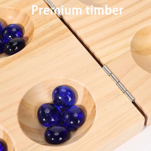 Miniatura 3 de Juego de mesa de madera Mancala, juego de Mancala de tamaño grande con instrucciones, juego de mesa portátil para viajes para niños y adultos