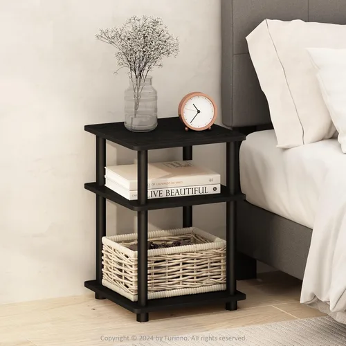 Miniatura 11 de Mesa de noche con cajón Furinno, Madera Roble francés