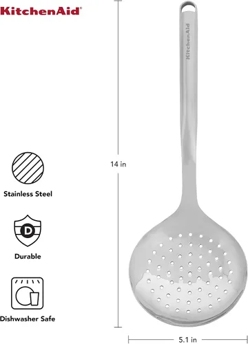 Miniatura 3 de KitchenAid Colador prémium con gancho para colgar, 14 pulgadas, acero inoxidable