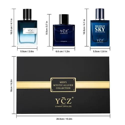 Miniatura 8 de Ycz Juego de 3 piezas de colonia para hombre, fragancia Ocean, Sky & Club, 1.7 fl oz cada una, Eau de Colonia Woody Fresh Citrus, caja de regalo