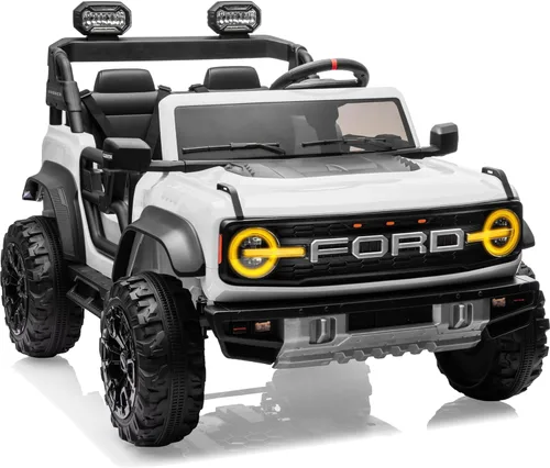 First Ride On - Coche de juguete con licencia Ford Bronco Raptor de 24 V y 2 plazas para niños, coche eléctrico con batería, control remoto con