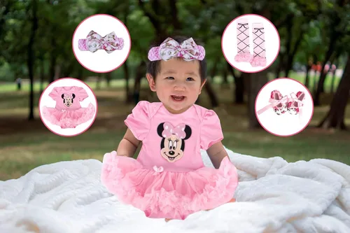 Miniatura 3 de Baby Rae Clothing 4 in 1 Set ShortallHead BandLegging SocksShoes