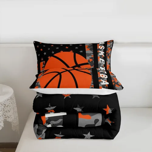 Miniatura 63 de Feelyou Juego de edredón de baloncesto para niñas y niños, juego de ropa de cama con juegos de pelota, decoración de habitación, regalo para amantes