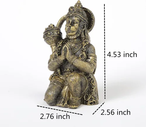 Miniatura 2 de Estatua hindú del Señor del Dios Volador-Hanuman - Figura mitológica Hanuman para el hogar Templo Mandir Decoración Estatua de mesa