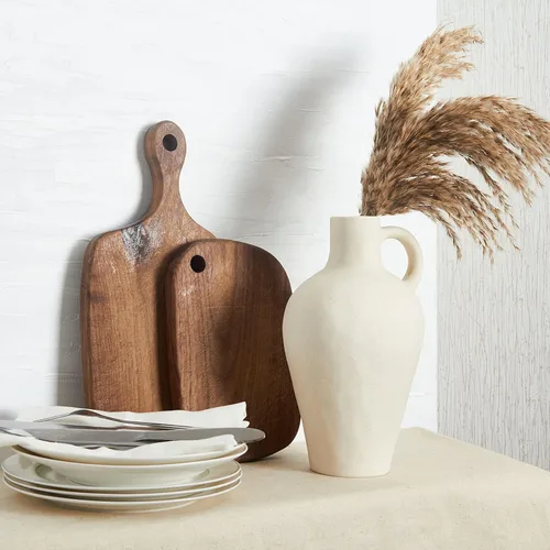 Miniatura 2 de BlossoME - Florero de cerámica blanca de 12 pulgadas de alto para flores, hierba de pampas, decoración rústica bohemia moderna para sala de estar