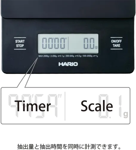 Miniatura 2 de Hario Báscula de goteo V60, color negro (nuevo modelo)
