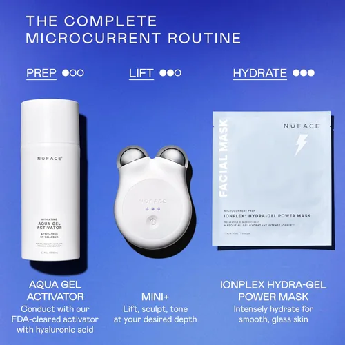 Miniatura 6 de NUFACE MINI+ Dispositivo masajeador facial microcorriente, aprobado por la FDA, herramienta de escultura facial y de cuello para tensar la piel