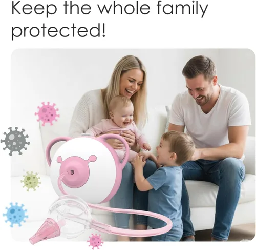 Miniatura 5 de Nosiboo Pro Aspirador Nasal para Bebés Succionador Eléctrico de Nariz Fabricado en la UE Potencia de Succión Ajustable Calidad Premium Rosa