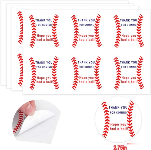Miniatura 6 de SamPartyShop Paquete de 24 bolsas de dulces para fiesta de béisbol con calcomanías, suministros de fiesta de cumpleaños con temática de béisbol