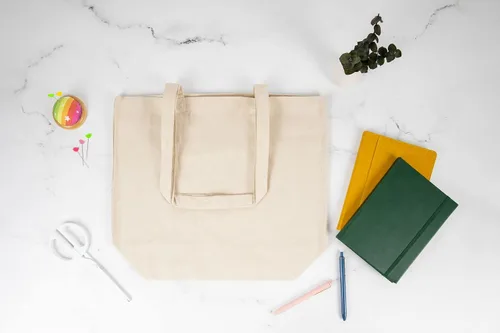 Miniatura 2 de BAGMASTERS The Original Cotton Tote Bag - Bolsa de lona reutilizable para compras de comestibles, decorable con serigrafía de seda artística