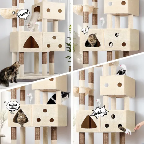 Miniatura 2 de Globlazer Torre para gatos extra grande, árbol para gatos de 81 pulgadas de alto para gatos grandes, 20 libras, torre de rascador para gatos adultos