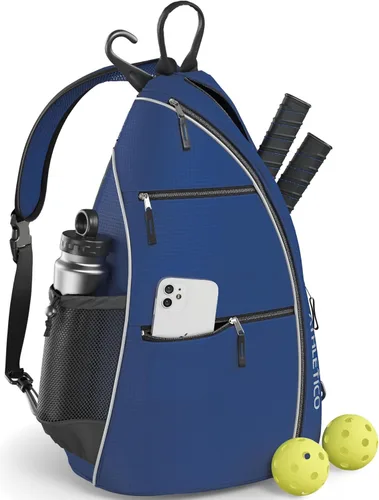 Miniatura 9 de Athletico - Bolsa de hombro cruzada - Mochila para Pickleball, Tenis, Racketball y viajes para hombres y mujeres Azul