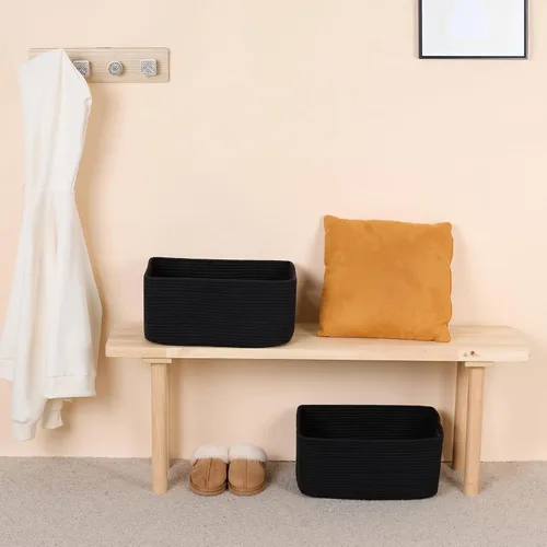 Miniatura 6 de MiniArk Cestas grandes de almacenamiento para estantes, organizadores de armario, para ropa, manta, toallas, guardería, caja de juguetes, cestas