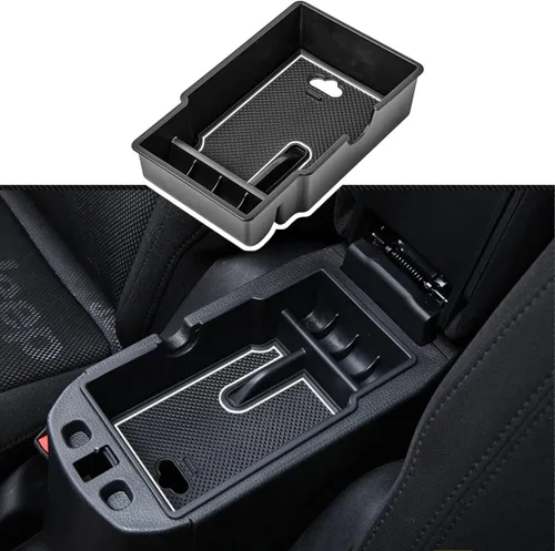 Miniatura 8 de EDBETOS Organizador de bandeja de consola central compatible con accesorios Jeep Renegade 2015-2019 2020 2021 2022 2023, caja de guantes de Negro