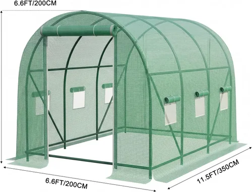 Miniatura 2 de Invernaderos de 12×7×7 pies para exteriores de alta resistencia, grandes invernaderos de entrada para exteriores con 6 ventanas de malla ventilada