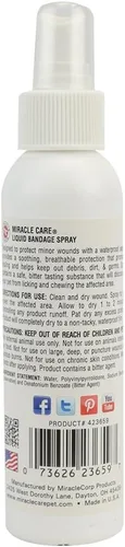 Miniatura 2 de Miracle Care Spray de vendaje líquido de primeros auxilios para perros y gatos, 4 onzas, protege instantáneamente heridas menores y desalienta lamer