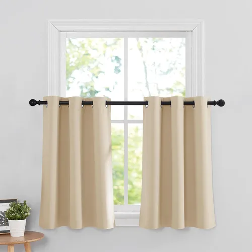 Miniatura 55 de RYB HOME Cortinas opacas de cocina de 36 pulgadas de largo, tratamiento de privacidad para ventanas pequeñas, aislamiento térmico, telón de fondo