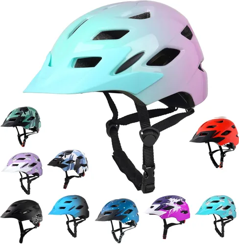 Miniatura 19 de Kids Bike Helmet,Bavilk Kids Boys Girls Bike Helmets with LED Light Detachable Visor Children Youth Teen Multi-Sport for Skating Cycling Scooter