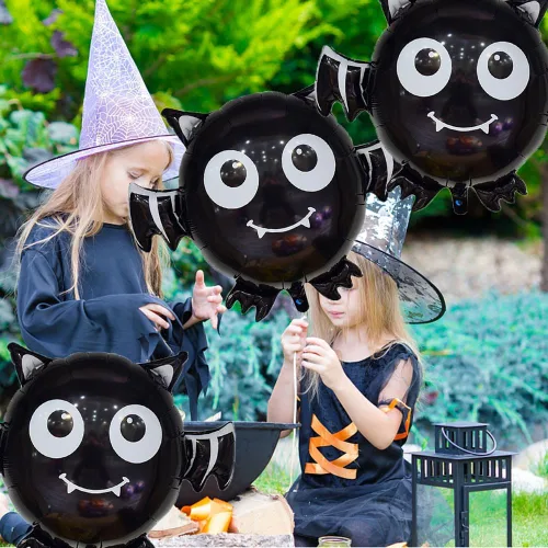 Miniatura 6 de Globos de murciélago para Halloween, globos de aluminio para fiestas temáticas de murciélagos, suministros de decoración de Halloween, cumpleaños