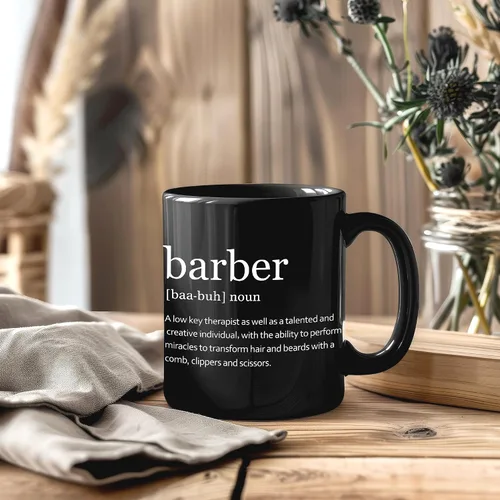 Miniatura 3 de Taza de café de regalo de barbero, regalos de peluquero para mujeres y hombres, el mejor regalo para barberos, regalo de barbero, taza de café negra