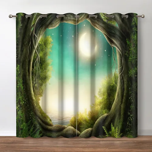 Miniatura 22 de Jekeno - Cortinas opacas retro de música con tema de notas musicales impresas, cortinas decorativas para amantes de la música, dormitorio, sala