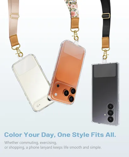 Miniatura 8 de Cordón cruzado para teléfono celular con correa para la muñeca, diseño de bonita mariposa, para colgar alrededor del cuello, correa ajustable