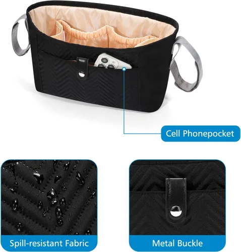 Miniatura 6 de Accmor Organizador universal para cochecito, bolsa de cochecito, organizador de cochecito, accesorios para cochecito Uppababy, Baby Jogger, Nuna