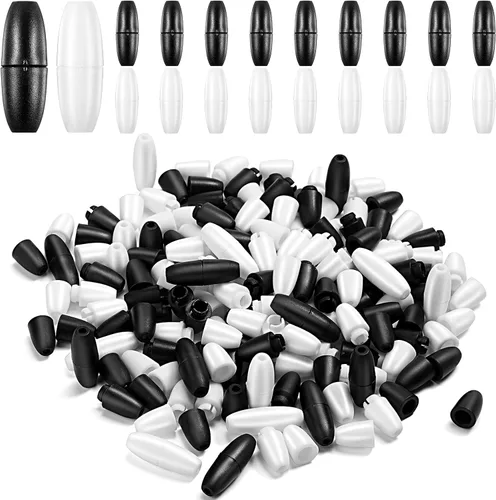 Miniatura 11 de WILLBOND 100 cierres separables para collares, cierres de pulsera de seguridad de plástico para cordón, conectores de barril de cuentas para Negro