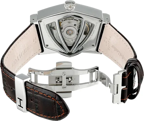Miniatura 8 de Hamilton Watch Ventura Reloj automático suizo de 1.366 in x 2.106 in, esfera marrón, correa de cuero marrón (modelo H24515591), Marrón, Classic