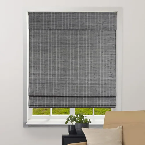Miniatura 11 de ARLO BLINDS - Persianas romanas de bambú natural traslúcido con faldón y sin cordón para ventanas interiores, incluye herrajes de montaje, 20