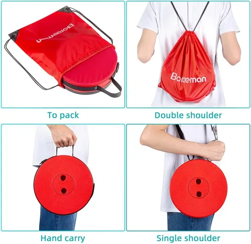 Miniatura 5 de Boreeman Taburete plegable mejorado con cojín, ligero pero más resistente, con capacidad de carga, 400 libras, taburete plegable portátil retráctil