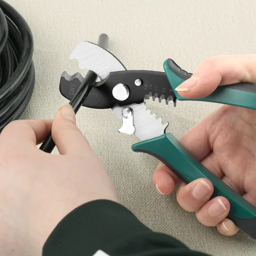 Miniatura 3 de Cortadores y pelacables de alambre, pelacables de precisión Awg, herramienta pelacables eléctrica resistente, negro, acero al cromo vanadio CR-V
