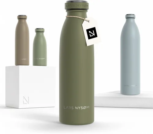 Miniatura 62 de LARS NYSØM Botella de agua XL de acero inoxidable aislada 12oz 17oz 25oz 34oz 51oz Botella térmica aislada para bebidas calientes y frías Azul