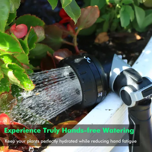 Miniatura 3 de RESTMO Boquilla de manguera de jardín multiángulo con función de rociador, boquilla de manguera de agua resistente con 4 patrones de pulverización