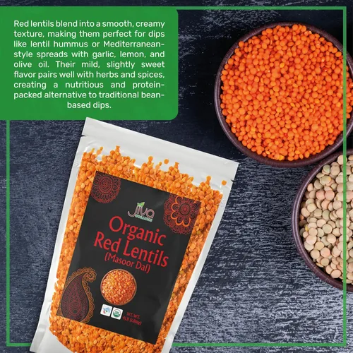 Miniatura 3 de Jiva Organics Masoor Dal - Bolsa grande de lentejas rojas orgánicas divididas de 4 libras, sin OMG, veganas, no irradiadas