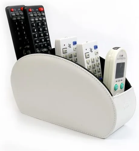 Miniatura 16 de Organizador de control remoto de piel con 5 compartimentos espaciosos