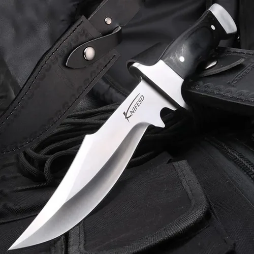 Miniatura 7 de Omesio UMF - Cuchillos de hoja fija con funda, cuchillo de caza grande de espiga completa, cuchillo de desollar, cuchillos de caza de ciervos, gran