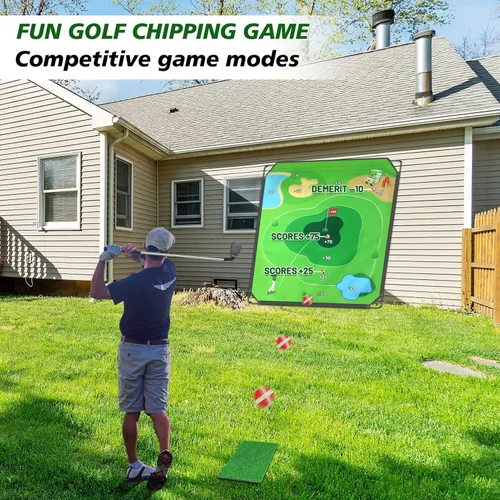 Miniatura 5 de BaiYuan Juego Portátil de Chipping de Golf para Papás y Golfistas Júnior, Diversión en Interiores, Exteriores, Patio Trasero y Césped con 24 Pelotas
