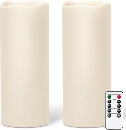 Miniatura 9 de GenSwin Velas parpadeantes sin llama, velas LED impermeables con control remoto y temporizador, velas de pilar de mecha 3D que funcionan