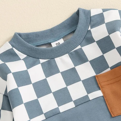 Miniatura 73 de Conjunto de sudadera de manga larga con cuello redondo y pantalones deportivos para bebés, ropa de invierno para bebé